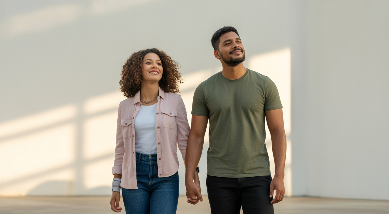 Couple holding hands, symbolizing hope and support on their fertility journey